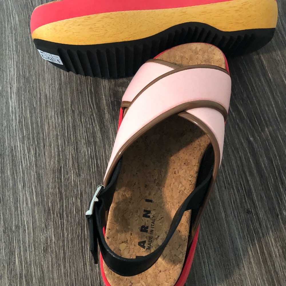 Marni Criss-cross Wedge Sandals - Picture 10 of 13